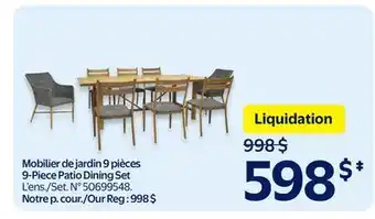 Walmart 9-Piece Patio Dining Set offer
