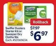 Walmart Swiffer Dusters Starter Kit or Sweeper Dry Cloths 16s offer