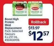 Walmart Boost High Protein Meal Replacement Pack offer