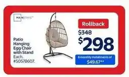 Walmart Patio Hanging Egg Chair with Stand offer