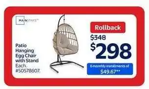 Walmart Patio Hanging Egg Chair with Stand offer