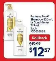 Walmart Pantene Pro-V Shampoo or Conditioner offer