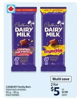 Walmart CADBURY FAMILY BARS offer