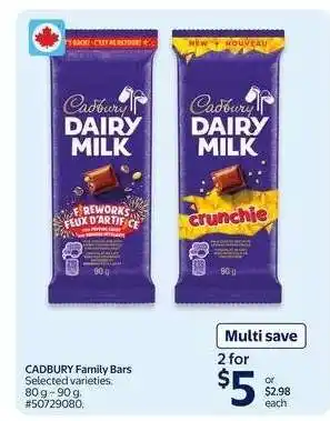 Walmart CADBURY FAMILY BARS offer