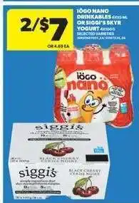 Real Canadian Superstore IÖGO Nano Drinkables or Siggi's Skyr Yogurt offer