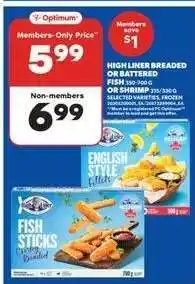 Real Canadian Superstore High Liner Breaded or Battered Fish or Shrimp offer