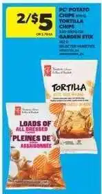 Real Canadian Superstore PC Potato Chips or Tortilla Chips offer