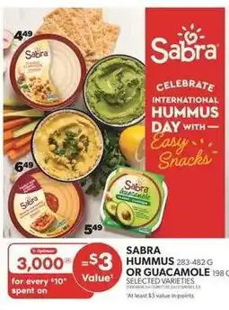 Real Canadian Superstore Sabra Hummus or Guacamole offer