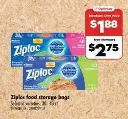 No Frills ZIPLOC FOOD STORAGE BAGS offer
