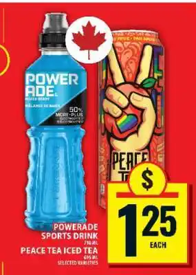 Food Basics Powerade Sports Drink / Peace Tea Iced Tea offer