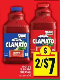 Food Basics MOTT’S CLAMATO COCKTAIL offer