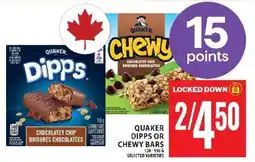 Food Basics QUAKER DIPPS OR CHEWY BARS offer