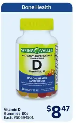 Walmart Spring Valley Vitamin D Gummies 80s offer
