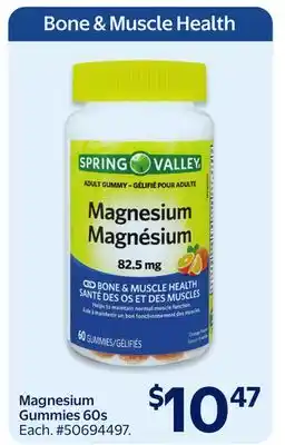 Walmart SPRING VALLEY Magnesium Gummies 60s offer
