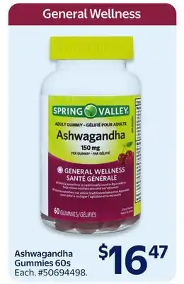 Walmart Spring Valley Ashwagandha Gummies 60s offer