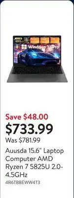 Walmart Auusda 15.6 Laptop Computer AMD Ryzen 7 5825U 2.0-4.5GHz offer