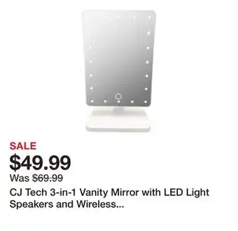 TSC Stores CJ Tech 3-in-1 Vanity Mirror with LED Light Speakers and Wireless Charger offer
