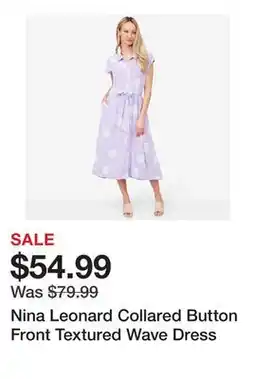 TSC Stores Nina Leonard Collared Button Front Textured Wave Dress offer