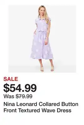 TSC Stores Nina Leonard Collared Button Front Textured Wave Dress offer