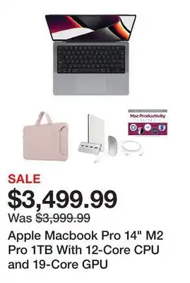 TSC Stores Apple Macbook Pro 14 M2 Pro 1TB With 12-Core CPU and 19-Core GPU offer