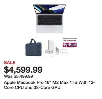 TSC Stores Apple Macbook Pro 16 M2 Max 1TB With 12-Core CPU and 38-Core GPU offer