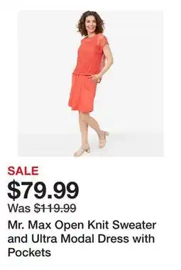TSC Stores Mr. Max Open Knit Sweater and Ultra Modal Dress with Pockets offer