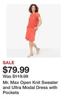 TSC Stores Mr. Max Open Knit Sweater and Ultra Modal Dress with Pockets offer