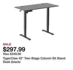 TSC Stores TygerClaw 42 Two-Stage Column Sit Stand Desk (black) offer