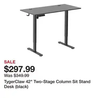 TSC Stores TygerClaw 42 Two-Stage Column Sit Stand Desk (black) offer