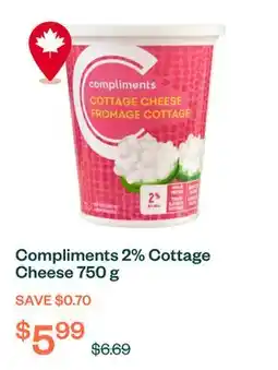Voilà Compliments 2% Cottage Cheese 750 g offer