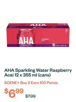 Voilà AHA Sparkling Water Raspberry Acai 12 x 355 ml (cans) offer