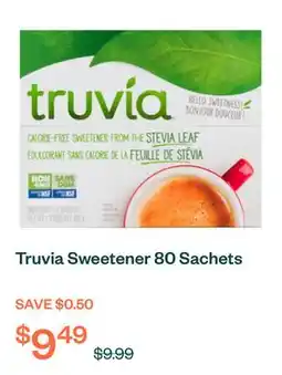 Voilà Truvia Sweetener 80 Sachets offer