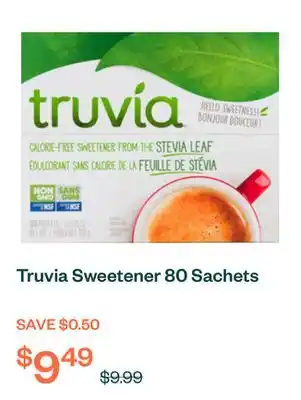 Voilà Truvia Sweetener 80 Sachets offer