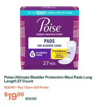 Voilà Poise Ultimate Bladder Protection Maxi Pads Long Length 27 Count offer