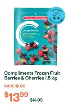 Voilà Compliments Frozen Fruit Berries & Cherries 1.5 kg offer