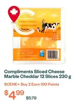 Voilà Compliments Sliced Cheese Marble Cheddar 12 Slices 230 g offer