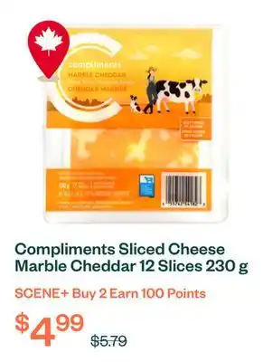 Voilà Compliments Sliced Cheese Marble Cheddar 12 Slices 230 g offer