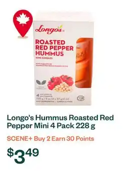 Voilà Longo's Hummus Roasted Red Pepper Mini 4 Pack 228 g offer