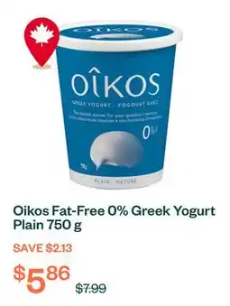 Voilà Oikos Fat-Free 0% Greek Yogurt Plain 750 g offer