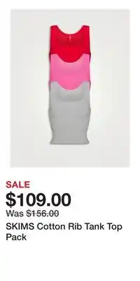 Holt Renfrew SKIMS Cotton Rib Tank Top Pack offer