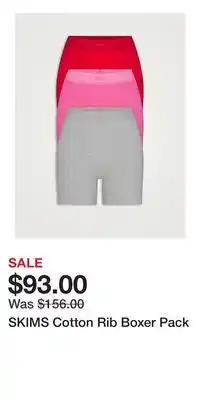 Holt Renfrew SKIMS Cotton Rib Boxer Pack offer