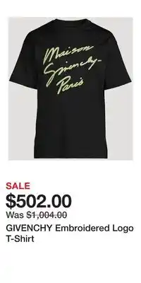 Holt Renfrew GIVENCHY Embroidered Logo T-Shirt offer