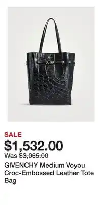 Holt Renfrew GIVENCHY Medium Voyou Croc-Embossed Leather Tote Bag offer