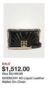 Holt Renfrew GIVENCHY 4G Liquid Leather Wallet-On-Chain offer