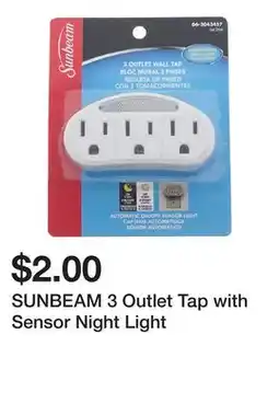 Dollarama SUNBEAM 3 Outlet Tap with Sensor Night Light offer