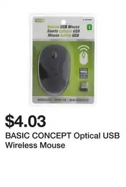 Dollarama BASIC CONCEPT Optical USB Wireless Mouse offer