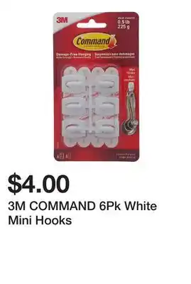Dollarama 3M COMMAND 6Pk White Mini Hooks offer