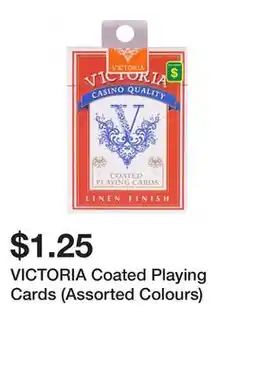 Dollarama VICTORIA Coated Playing Cards (Assorted Colours) offer