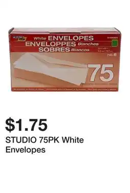 Dollarama STUDIO 75PK White Envelopes offer