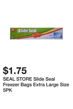 Dollarama SEAL STORE Slide Seal Freezer Bags Extra Large Size 5PK offer